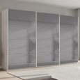 Beluga Extra Sliding Wardrobe - 406cm - 3 Door - Grey Mirrored - Alpine White