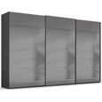 Beluga Extra Sliding Wardrobe - 406cm - 3 Door - Grey Mirrored - Graphite