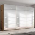 Beluga Extra Sliding Wardrobe - 406cm - 3 Door - Mirrored - Artisan Oak