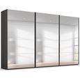 Beluga Extra Sliding Wardrobe - 406cm - 3 Door - Mirrored - Graphite