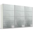 Beluga Extra Sliding Wardrobe - 406cm - 3 Door - Alpine White & Silk Grey Glass