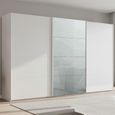 Beluga Extra Sliding Wardrobe - 406cm - 3 Door - Alpine White & Silk Grey Glass Front