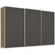 Beluga Extra Sliding Wardrobe - 406cm - 3 Door - Artisan Oak & Graphite