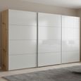 Beluga Extra Sliding Wardrobe - 406cm - 3 Door - Artisan Oak & Silk Grey