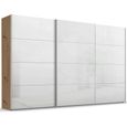 Beluga Extra Sliding Wardrobe - 406cm - 3 Door - Artisan Oak & White High Gloss
