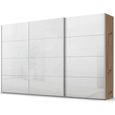 Beluga Extra Sliding Wardrobe - 406cm - 3 Door - Artisan Oak & White High Gloss