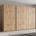 Beluga Extra Sliding Wardrobe - 406cm - 3 Door - Artisan Oak