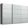 Beluga Extra Sliding Wardrobe - 406cm - 3 Door - Graphite & Silk Grey