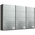 Beluga Extra Sliding Wardrobe - 406cm - 3 Door - Graphite & Silk Grey Glass
