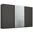 Beluga Extra Sliding Wardrobe - 406cm - 3 Door - Graphite & Silk Grey Glass Front