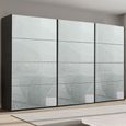 Beluga Extra Sliding Wardrobe - 406cm - 3 Door - Graphite & Silk Grey Glass