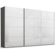 Beluga Extra Sliding Wardrobe - 406cm - 3 Door - Graphite & White High Gloss