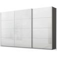 Beluga Extra Sliding Wardrobe - 406cm - 3 Door - Graphite & White High Gloss