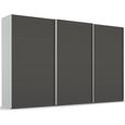 Beluga Extra Sliding Wardrobe - 406cm - 3 Door - Silk Grey & Graphite