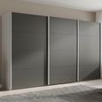 Beluga Extra Sliding Wardrobe - 406cm - 3 Door - Silk Grey & Graphite