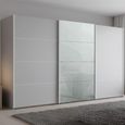 Beluga Extra Sliding Wardrobe - 406cm - 3 Door - Silk Grey & Silk Grey Glass Front
