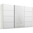 Beluga Extra Sliding Wardrobe - 406cm - 3 Door - White High Gloss & Alpine White Front