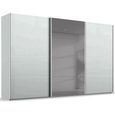 Rauch Beluga Extra 406cm 3 Door Sliding Wardrobe with Grey Mirror - Silk Grey