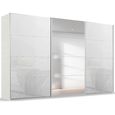 Beluga Extra Sliding Wardrobe - 406cm - 3 Door - Mirror - Alpine White & White Glass