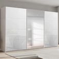 Beluga Extra Sliding Wardrobe - 406cm - 3 Door - Mirror - Alpine White & White Glass