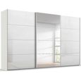 Beluga Extra Sliding Wardrobe - 406cm - 3 Door - Mirror - Alpine White & White High Gloss