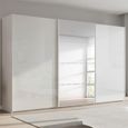 Beluga Extra Sliding Wardrobe - 406cm - 3 Door - Mirror - Alpine White & White High Gloss