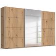 Beluga Extra Sliding Wardrobe - 406cm - 3 Door - Mirror - Artisan Oak