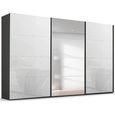 Beluga Extra Sliding Wardrobe - 406cm - 3 Door - Mirror - Graphite & White Glass