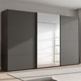 Beluga Extra Sliding Wardrobe - 406cm - 3 Door - Mirror - Graphite