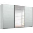 Beluga Extra Sliding Wardrobe - 406cm - 3 Door - Mirror - Silk Grey