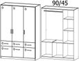 Rauch Celle 136cm 3 Door Black Wardrobe