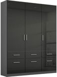 Rauch Celle 136cm 3 Door Black Wardrobe