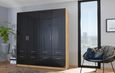 Rauch Celle 181cm 4 Door Black and Oak Wardrobe