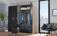 Rauch Celle 181cm 4 Door Black and Oak Wardrobe