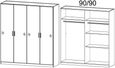 Rauch Celle 181cm White Gloss 4 Door Wardrobe