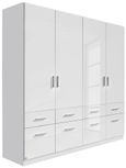 Rauch Celle 181cm White Gloss 4 Door Wardrobe with Drawers