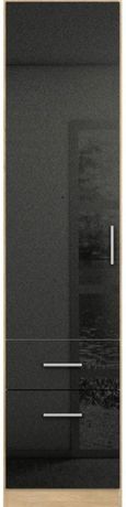 Rauch Celle 47cm Black and Oak Wardrobe - LH Door