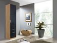 Rauch Celle 47cm Black and Oak Combi Wardrobe - RH Door