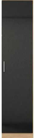Rauch Celle 47cm Black and Oak Wardrobe - RH Door