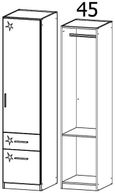 Rauch Celle 47cm Door Black Wardrobe - RH
