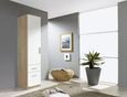 Rauch Celle 47cm Sonoma Oak and White Gloss Wardrobe with Drawers - LH Door