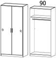 Rauch Celle 91cm White Gloss 2 Door Wardrobe