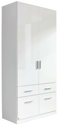 Rauch Celle 91cm White Gloss 2 Door Wardrobe with Drawers