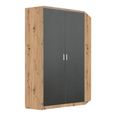 Rauch Celle Matt 117cm 2 Door Corner Wardrobe - Artisan Oak and Metallic Dark Grey