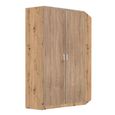 Rauch Celle Matt 117cm 2 Door Corner Wardrobe - Artisan Oak and Sonoma Oak