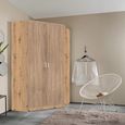 Rauch Celle Matt 117cm 2 Door Corner Wardrobe - Artisan Oak and Sonoma Oak