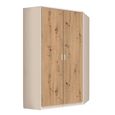 Rauch Celle Matt 117cm 2 Door Corner Wardrobe - Champagne and Artisan Oak