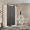 Rauch Celle Matt 117cm 2 Door Corner Wardrobe - Champagne and Metallic Dark Grey