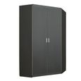 Rauch Celle Matt 117cm 2 Door Corner Wardrobe - Metallic Dark Grey