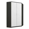 Rauch Celle Matt 117cm 2 Door Corner Wardrobe - Metallic Dark Grey and Alpine White